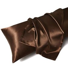 Satin Body Pillow Cover, 20x54 inches Body Pillow Case for Body 20"x54" Brown