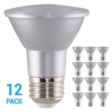 12 Pack Narrow Flood 25 LED 120V 6.5W 50W PAR20 Medium E26 3500K Neutral White