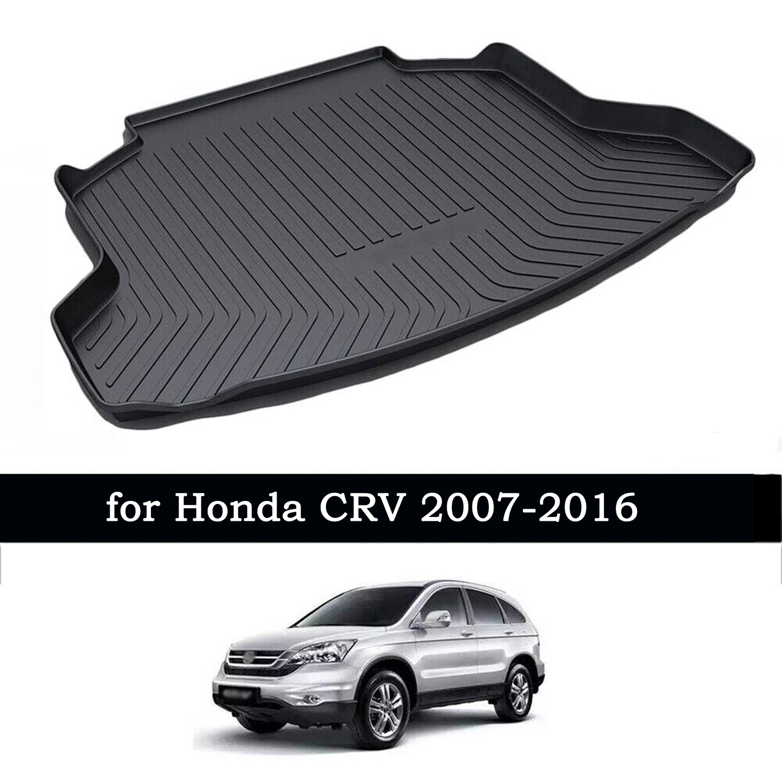 Black Cargo Mat Trunk Liner Floor Mats fit for Honda CR-V 2007-2016 All Weather
