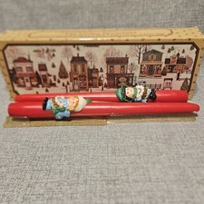Pair of Vintage Avon Littlest Drummer Tapered Christmas Candles With Box 1982