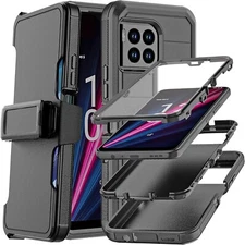 T-Mobile Revvl 7 Pro 6 6X Pro 5G ShockProof Rugged Case Cover Screen Protector