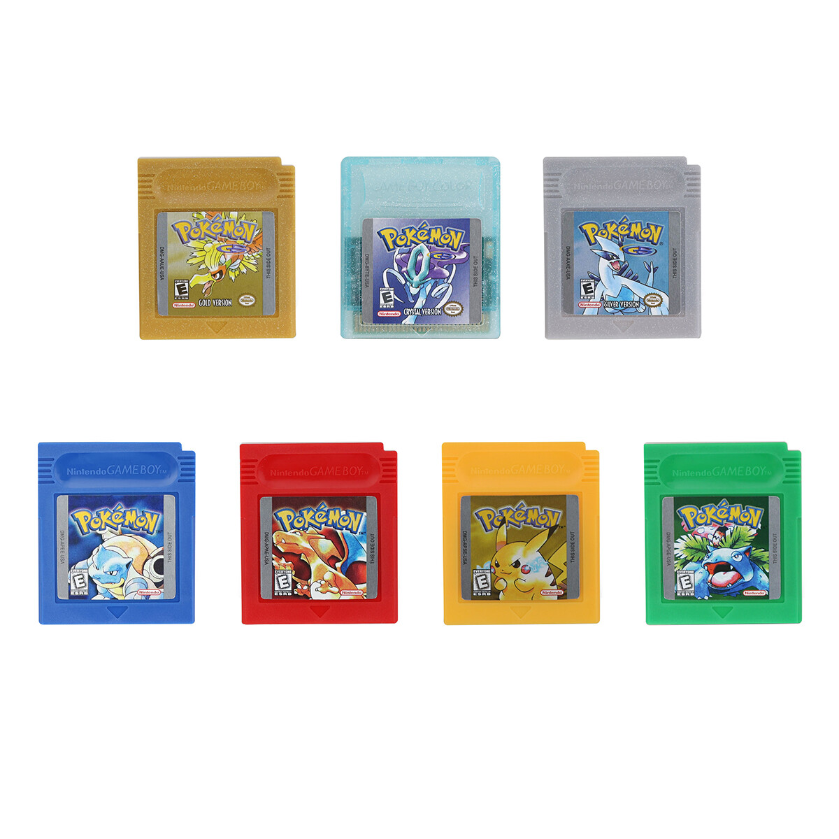 NEW Version Pokemon Gold Silver Crystal Red Yellow Blue Green