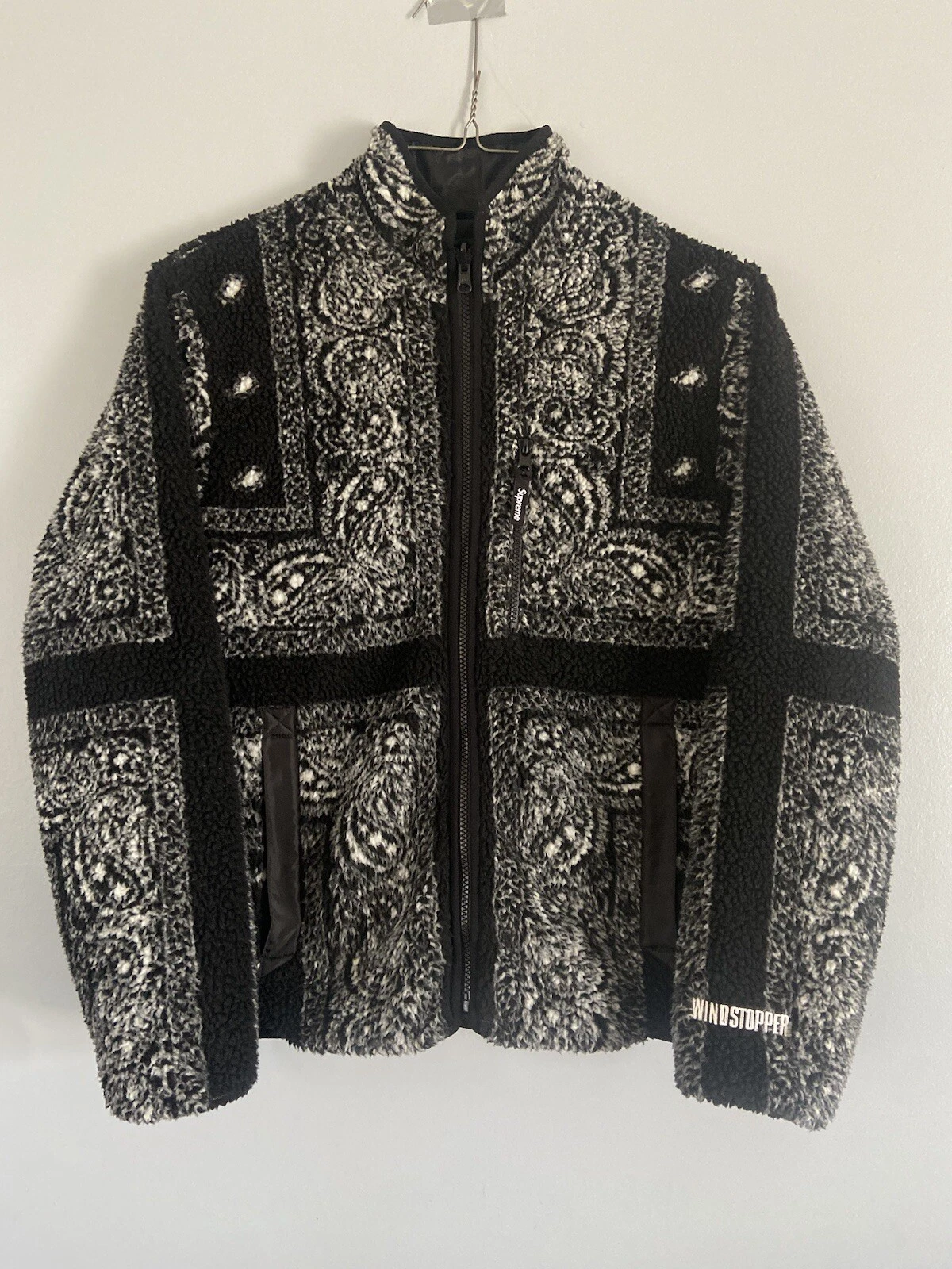 Veste polaire réversible Supreme Bandana FW19 noire taille S coupe vent fermeture éclair 