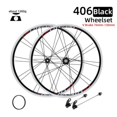 20inch Folding Bicycle Wheelset V Brake Rim 74-130mm 406/451 Bike