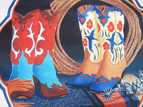 DIGITALLY printed Brilliant COWGIRL Boots & Rope Doreman Burns Pillow Cover - Picture 2 of 3