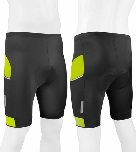 Aero Tech Men's All Day USA Padded Cycling Shorts with Reflective Side Pockets - Picture 2 of 27