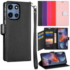 For Moto G Play 2026 Phone Case Magnetic Snap Wallet Flip Card Slots Cover