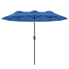 Outdoor Double-Sided Umbrella: 9.5ft, Steel Frame, 180GSM Polyester, 3 Air Vents
