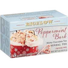 Bigelow Peppermint Bark Herbal Tea - 18 Bags Per Box - 1 Boxes - 18 Bags Total
