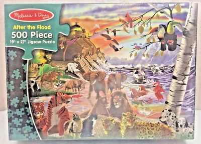 Melissa & Doug AFTER THE FLOOD Jigsaw Puzzle NEW 500 pieces 19" x 27" Noah's Ark - Image 1 of 3