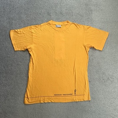 SERGIO TACCHINI Herren T Shirt Gr L Vintage Tennis Logo Sport Retro 29820 Orange