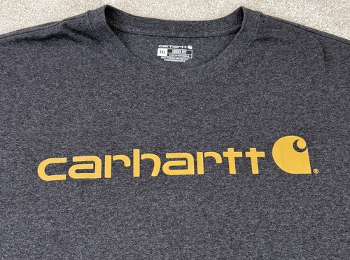 Carhartt Loose Fit Mens 3XL Short Sleeve T-Shirt Spell Out Yellowstone Dark Gray - Picture 2 of 5