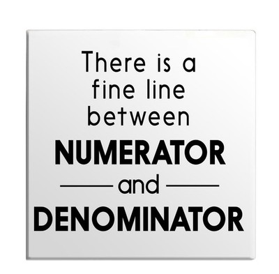 Fine Line Betweeen Numerator And Denominator Premium Geek Kitchen Fridge Magnet