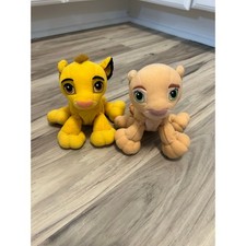 Disney Young Simba  Nala Plush Toy The Lion King 2002 Hasbro Stuffed Animal