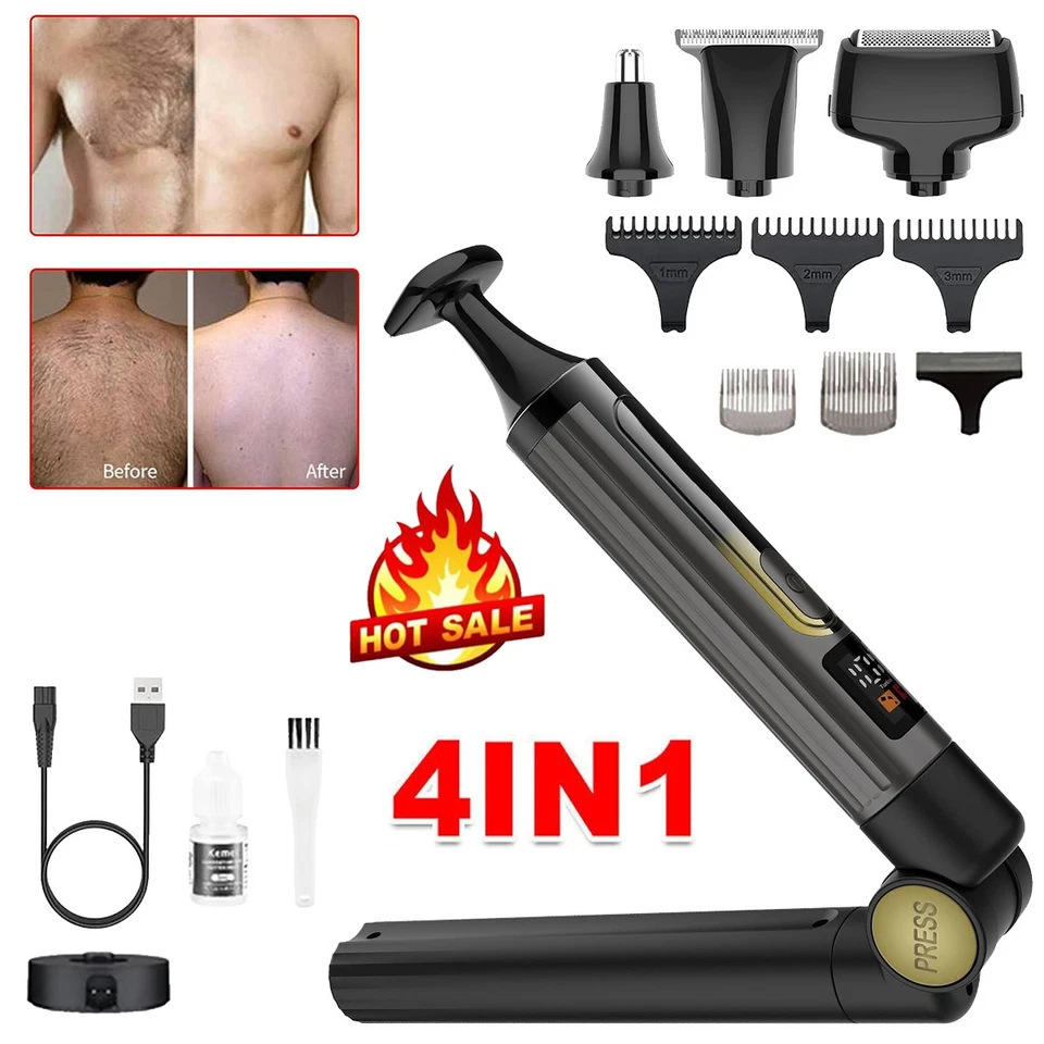 4 in 1 Körperhaarentfernung Elektrischer Rückenrasierer Rasierapparat Trimmer DE - Bild 3 von 4