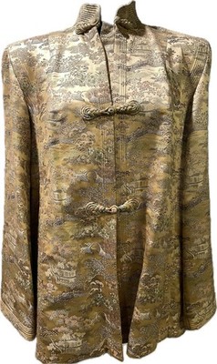 Ying Tai Embroidered Silk Tang Jacket 1950s Vintage Hong Kong Exquisite Sz 8-10