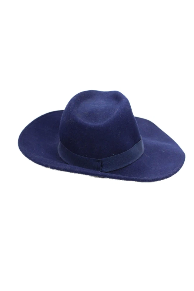 Sombrero informal Reiss para mujer de gamuza forrado con textura Stetson azul marino OS Foto 3 de 4