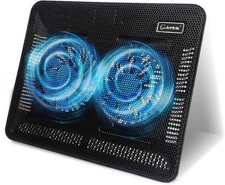 Laptop Cooling Pad, Coolertek Portable Slim Quiet Blue Light -2 fans