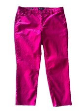 Talbots Flawless Five Pocket Slim Ankle Corduroy Frayed Hem Pants Size 10P Pink