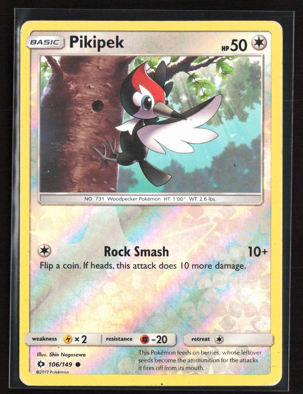 Pokemon Pikipek Reverse Holo SM Base Set 106/149 DM