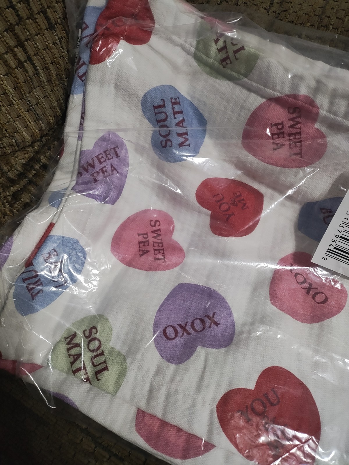 Conversation Hearts Table Placemats 4 Pack 100% Cotton 14x19in thumbnail 2