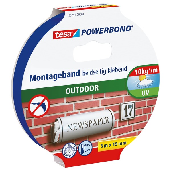 tesa Powerbond Montageband Outdoor 19 Mm X 5,0 M-image