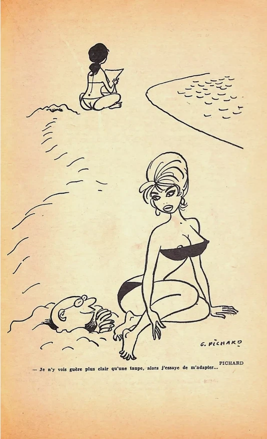 Couverture originale couleurs  Georges PICHARD  "Le Rire" n°118  1961  Signée - Photo 3/4