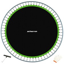 Zoomster 14 ft Trampoline Mat Replacement, 72 V-Hooks, 5.5" Springs, Jumping Mat