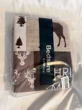 Bedsure Full/queen Duvet Cover Set Deer Tree Holiday Nature Pattern Brown Gray