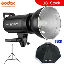 US Godox Flash SK400II 400Ws Studio Flash Strobe 95cm Bowens mount Softbox Stand