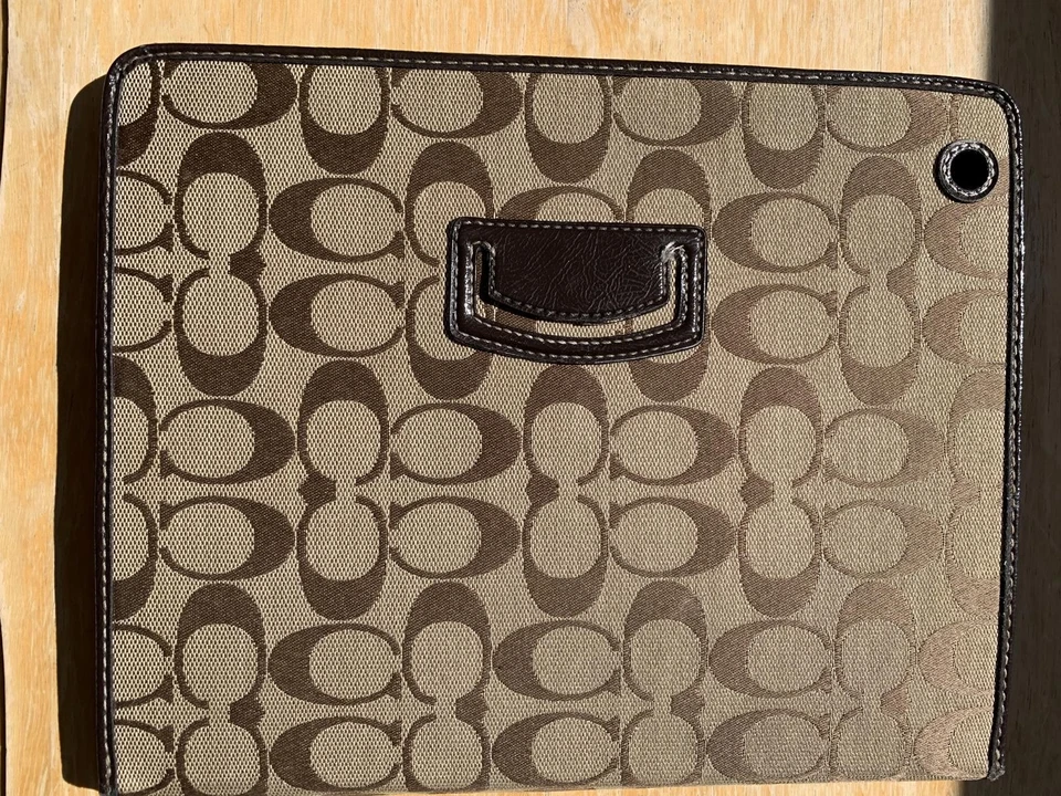 Coach iPad Cover, Folio Tablet Case w Leather Trim, Brown C Monogram, Canvas - Image 4 of 4
