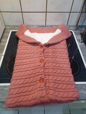 Altrosane komplett gefütterte Einschlagdecke - 67cm lang - handmade - NEU
