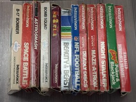 Lot of 12 Intellivision Games With Boxes: Dungeons & Dragons, Tron, Burgertime