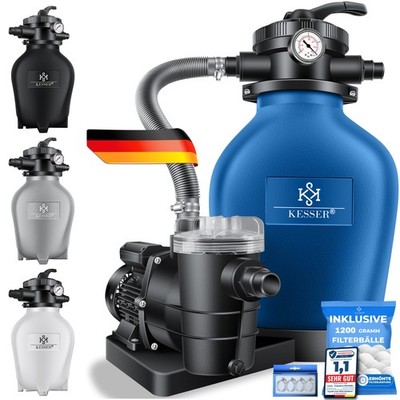KESSER  Sandfilteranlage mit Pumpe 1200g Filterbälle 30kg Sandfilter Pool Filter
