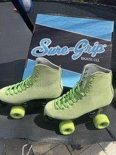 Sure-Grip Green Quad Roller Skates for Indoor Use