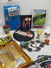 Junk Drawer Lot Misc Vintage Modern Toys Cards Jewelry GPK disney Pop Culture
