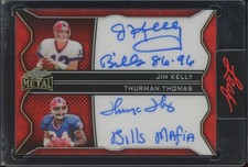2025 Leaf Metal Red Flood Jim Kelly Thurman Thomas 1/1 Auto Autograph 