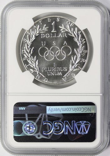1988-D Olympics $1 Commemorative Silver Dollar NGC MS69 - Picture 2 of 4