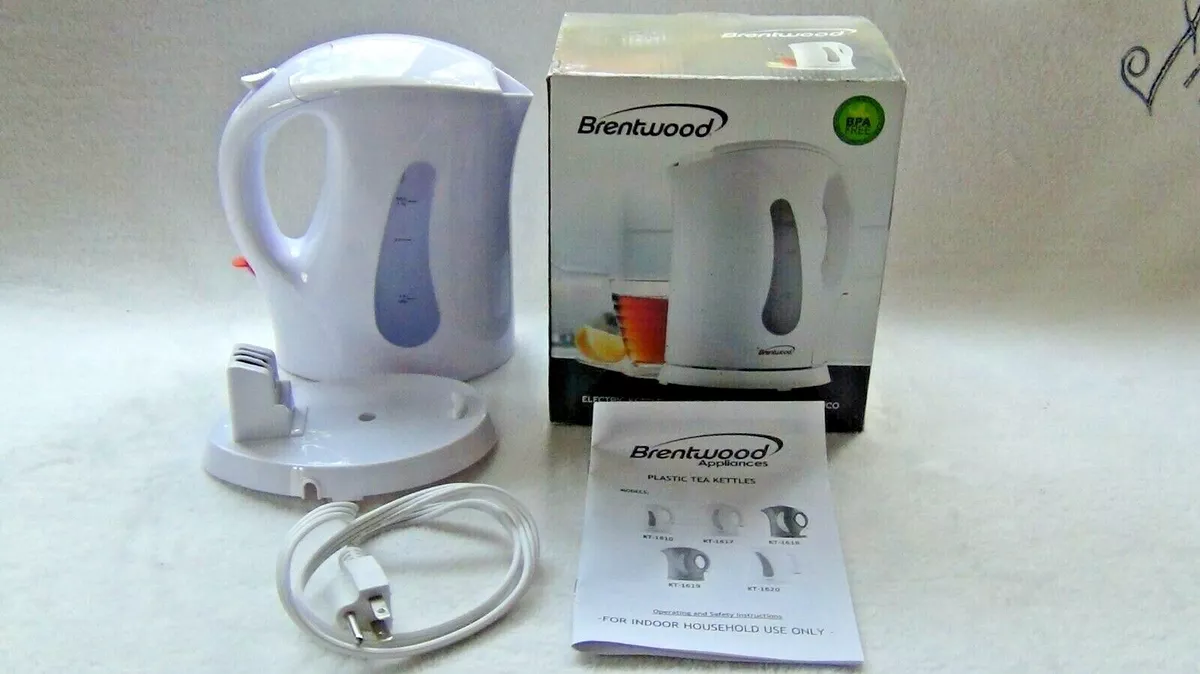 Brentwood KT-1610 BPA Free 1L Cordless Electric Kettle, White - Brentwood  Appliances