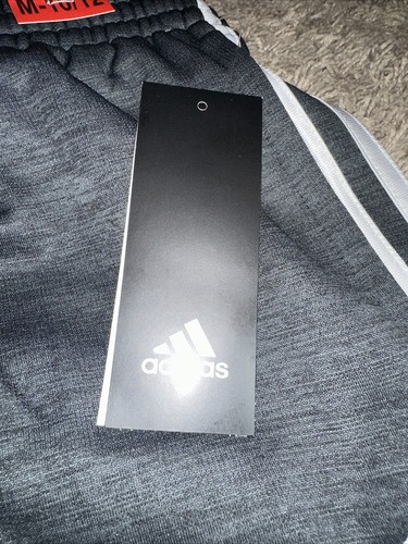 Adidas Boy's Black White Three Stripe Active Pants Size Medium 10 - 12 NWT - Picture 6 of 8