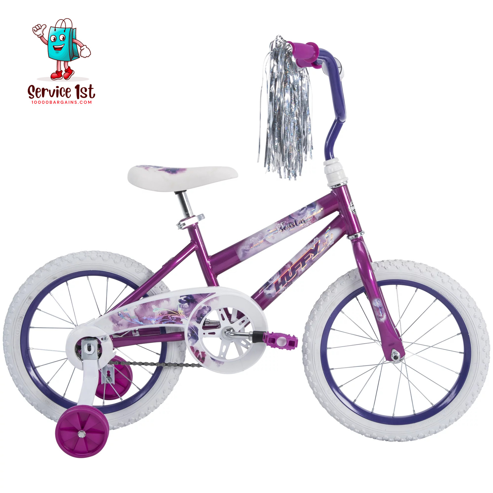 16 In. Sea Star Kids Bike for Girls Ages 4 and Up, Child, Metallic Purple