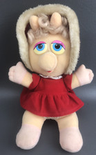 Vintage Baby Miss Piggy Christmas Plush 1987 11" Jim Henson Muppets Red Dress
