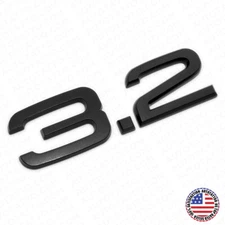 Audi Car Rear Trunk Deck Lid 3.2 Nameplate Emblem Badge Matte Black Sline