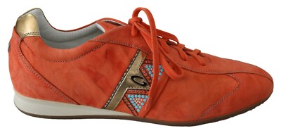 ALBERTO GUARDIANI Shoes Orange Studded Logo Sneakers Women's s. EU39 / US8.5