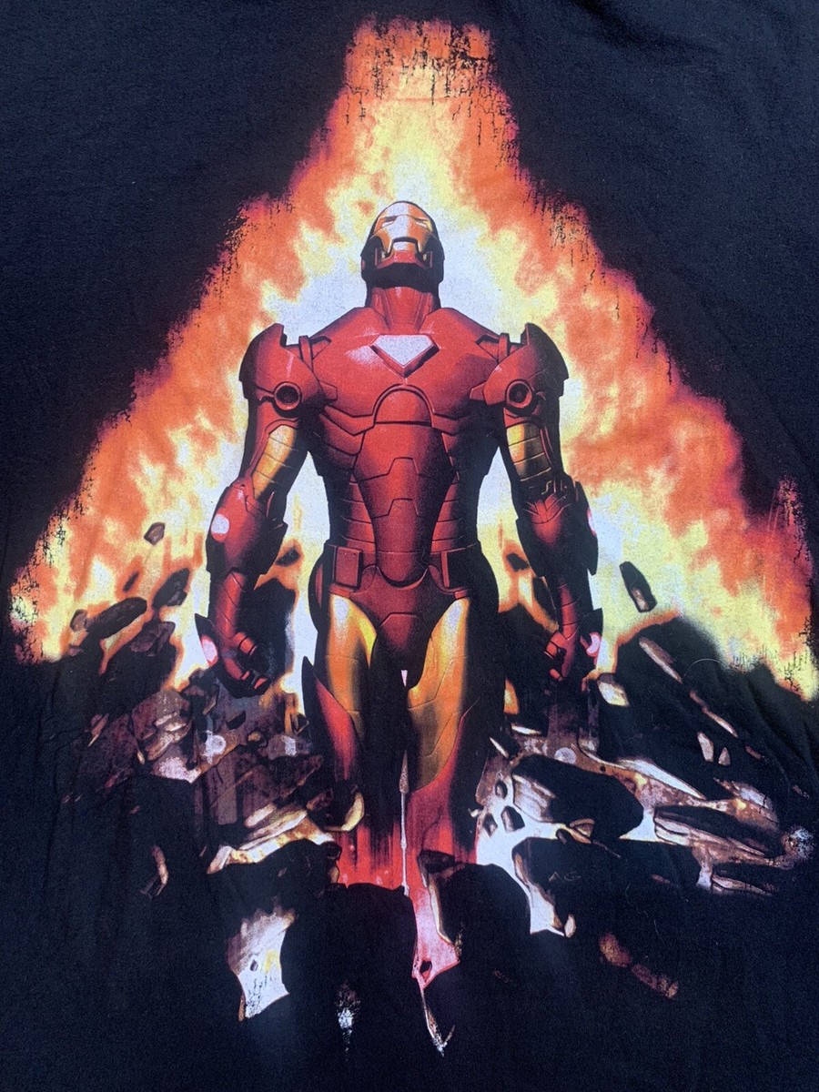 希少 00s MARVEL Ironman 古着 / XL Vintage 2000 Marvel Comics Mad Engine Ironman Tshirt Tony Stark
