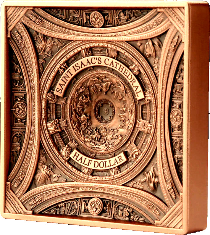 SAINT ISAAC CATHEDRAL St Petersburg Dome Copper Coin Samoa 2022 Antique Finish