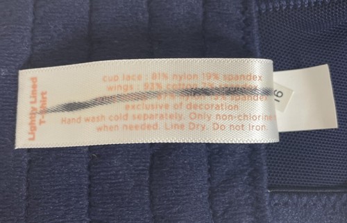 Cacique Lightly Lined T-Shirt Bra Navy Floral Lace Overlay Sz 46C - Picture 10 of 12