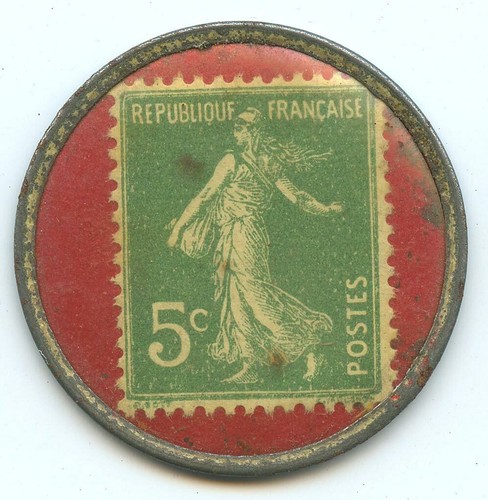 Briefmarke Münze Paris Rum Charleston 5 Centimes Grün - Bild 2 von 2