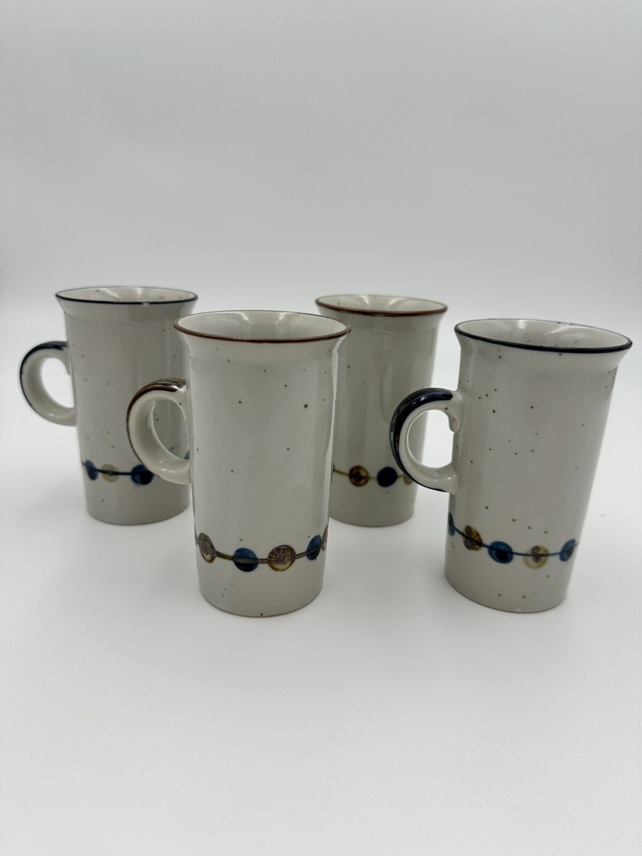 4 speckled stoneware mugs MCM design Irish Coffee Cups Demitasse 6 Oz
