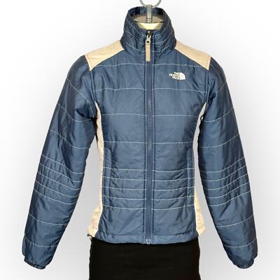 North Face Jacket XS Women Lightweight Down Full-Zip Blue White